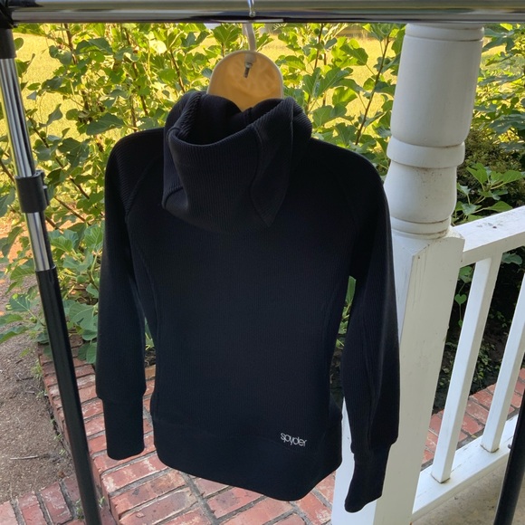 EUC Spyder Waffle Knit Full Zip Hooded Womens Jacket EUC Sz M - Picture 4 of 11